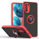 For Motorola Moto G52 Q Shadow 1 Series TPU + PC Phone Case with Ring Holder(Red) - 1