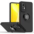 For Xiaomi 12 Lite Q Shadow 1 Series TPU + PC Phone Case with Ring Holder(Black+Black) - 1
