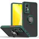 For Xiaomi 12 Lite Q Shadow 1 Series TPU + PC Phone Case with Ring Holder(Dark Green) - 1