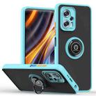 For Xiaomi Poco X4 GT Q Shadow 1 Series TPU + PC Phone Case with Ring Holder(Sky Blue) - 1
