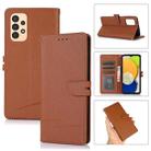 For Samsung Galaxy A13 4G Cross Texture Horizontal Flip Leather Phone Case(Brown) - 1