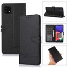 For Samsung Galaxy A22 5G Cross Texture Horizontal Flip Leather Phone Case(Black) - 1