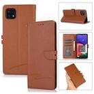 For Samsung Galaxy A22 5G Cross Texture Horizontal Flip Leather Phone Case(Brown) - 1