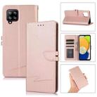 For Samsung Galaxy A42 5G Cross Texture Horizontal Flip Leather Phone Case(Pink) - 1