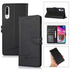 For Samsung Galaxy A70 Cross Texture Horizontal Flip Leather Phone Case(Black) - 1