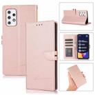 For Samsung Galaxy A72 5G Cross Texture Horizontal Flip Leather Phone Case(Pink) - 1