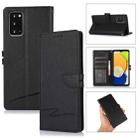 For Samsung Galaxy Note20 Cross Texture Horizontal Flip Leather Phone Case(Black) - 1