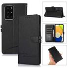 For Samsung Galaxy Note20 Ultra Cross Texture Horizontal Flip Leather Phone Case(Black) - 1