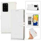 For Samsung Galaxy Note20 Ultra Cross Texture Horizontal Flip Leather Phone Case(White) - 1