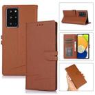 For Samsung Galaxy Note20 Ultra Cross Texture Horizontal Flip Leather Phone Case(Brown) - 1