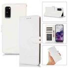 For Samsung Galaxy S20 Cross Texture Horizontal Flip Leather Phone Case(White) - 1