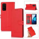 For Samsung Galaxy S20 FE Cross Texture Horizontal Flip Leather Phone Case(Red) - 1