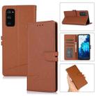 For Samsung Galaxy S20 FE Cross Texture Horizontal Flip Leather Phone Case(Brown) - 1