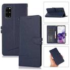 For Samsung Galaxy S20+ Cross Texture Horizontal Flip Leather Phone Case(Dark Blue) - 1