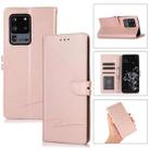 For Samsung Galaxy S20 Ultra Cross Texture Horizontal Flip Leather Phone Case(Pink) - 1