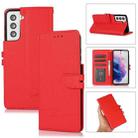 For Samsung Galaxy S21 5G Cross Texture Horizontal Flip Leather Phone Case(Red) - 1