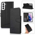 For Samsung Galaxy S21+ 5G Cross Texture Horizontal Flip Leather Phone Case(Black) - 1