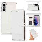 For Samsung Galaxy S21+ 5G Cross Texture Horizontal Flip Leather Phone Case(White) - 1