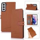 For Samsung Galaxy S21+ 5G Cross Texture Horizontal Flip Leather Phone Case(Brown) - 1