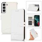 For Samsung Galaxy S22 5G Cross Texture Horizontal Flip Leather Phone Case(White) - 1