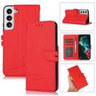 For Samsung Galaxy S22 5G Cross Texture Horizontal Flip Leather Phone Case(Red) - 1