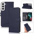 For Samsung Galaxy S22 5G Cross Texture Horizontal Flip Leather Phone Case(Dark Blue) - 1