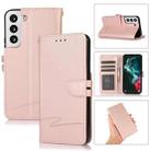 For Samsung Galaxy S22 5G Cross Texture Horizontal Flip Leather Phone Case(Pink) - 1