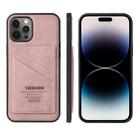 For iPhone 14 Pro TAOKKIM Retro Matte Phone Case(Pink) - 1