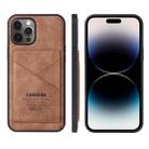 For iPhone 14 Pro TAOKKIM Retro Matte Phone Case(Brown) - 1