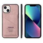 For iPhone 14 Plus TAOKKIM Retro Matte Phone Case (Pink) - 1