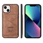 For iPhone 14 Plus TAOKKIM Retro Matte Phone Case (Brown) - 1