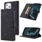 TAOKKIM Skin Feel Leather Case For iPhone 14 Pro Max(Black) - 1