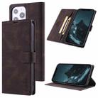 TAOKKIM Skin Feel Leather Case For iPhone 14 Pro Max(Coffee) - 1