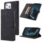 TAOKKIM Skin Feel Leather Case For iPhone 14 Pro(Black) - 1