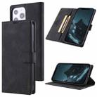 TAOKKIM Skin Feel Leather Case For iPhone 14(Black) - 1