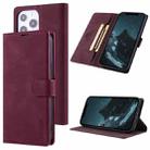 TAOKKIM Skin Feel Leather Case For iPhone 14(Red) - 1