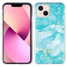 For iPhone 14 Plus IMD Marble TPU Phone Case (Green) - 1