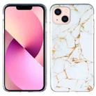 For iPhone 14 Plus IMD Marble TPU Phone Case (White) - 1