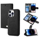 For iPhone 14 Pro Max Magnetic Detachable Leather Phone Case (Black) - 1