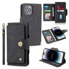 For iPhone 14 Pro Max POLA 9 Card-slot Oil Side Leather Phone Case (Black) - 1