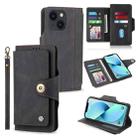 For iPhone 14 Plus POLA 9 Card-slot Oil Side Leather Phone Case (Black) - 1