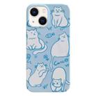 For iPhone 13 Painted Pattern PC Phone Case(Funny Cat) - 1