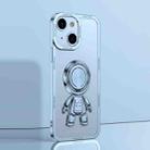 For iPhone 13 Electroplate Astronaut Holder Phone Case(Sierra Blue) - 1