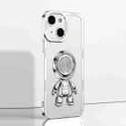 For iPhone 13 Electroplate Astronaut Holder Phone Case(White) - 1