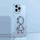 For iPhone 13 Pro Electroplate Astronaut Holder Phone Case (Sierra Blue) - 1