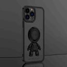 For iPhone 13 Pro Max Electroplate Astronaut Holder Phone Case (Black) - 1