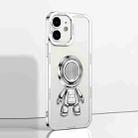 For iPhone 12 Electroplate Astronaut Holder Phone Case(White) - 1
