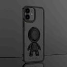 For iPhone 12 Electroplate Astronaut Holder Phone Case(Black) - 1