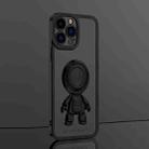For iPhone 11 Pro Electroplate Astronaut Holder Phone Case (Black) - 1