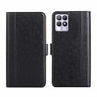 For Realme 8i Ostrich Texture Flip Leather Phone Case(Black) - 1